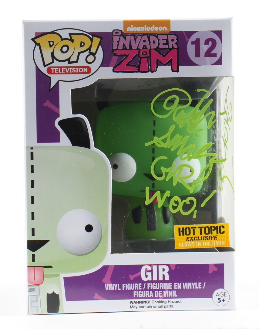 Rikki Simons & Jhonen Vasquez Signed "Invader Zim" #12 GIR Funko Pop! Vinyl Figure Inscribed "Gur" & "Woo!" (JSA) at PristineAuction.com Rikki Simons & Jhonen Vasquez Signed "Invader Zim" #12 GIR Funko Pop! Vinyl Figure Inscribed "Gur" & "Woo!" (JSA) at PristineAuction.com
