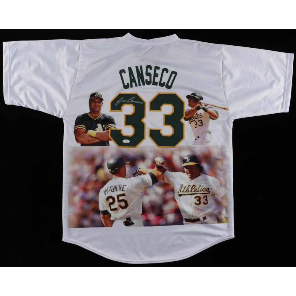 Dédicace JSA de José Canseco sur maillot custom A's