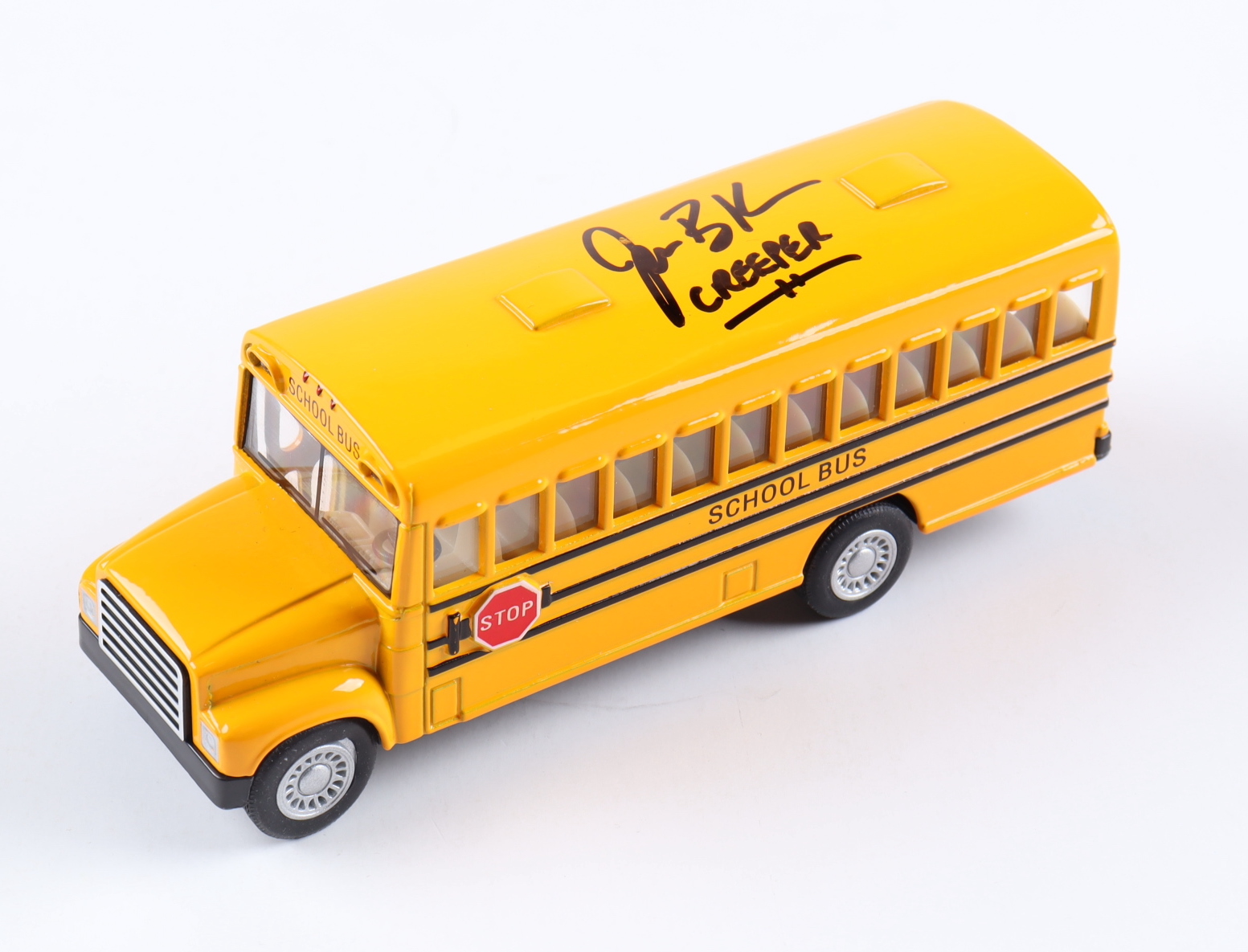 Jonathan Breck Signed "Jeepers Creepers" Mini Replica School Bus Inscribed "Creeper" (JSA) at PristineAuction.com Jonathan Breck Signed "Jeepers Creepers" Mini Replica School Bus Inscribed "Creeper" (JSA) at PristineAuction.com