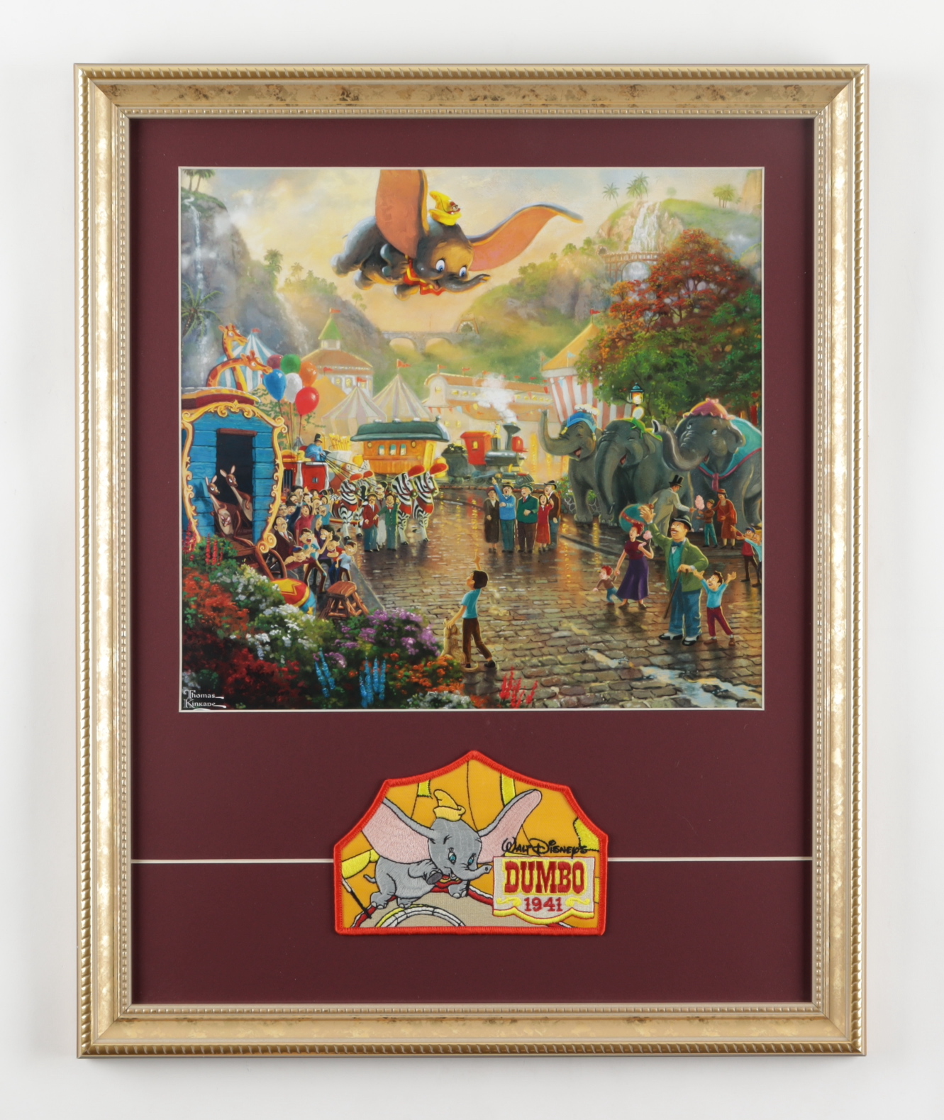 Thomas Kinkade "Dumbo" 16x20 Custom Framed Print Display at PristineAuction.com Thomas Kinkade "Dumbo" 16x20 Custom Framed Print Display at PristineAuction.com