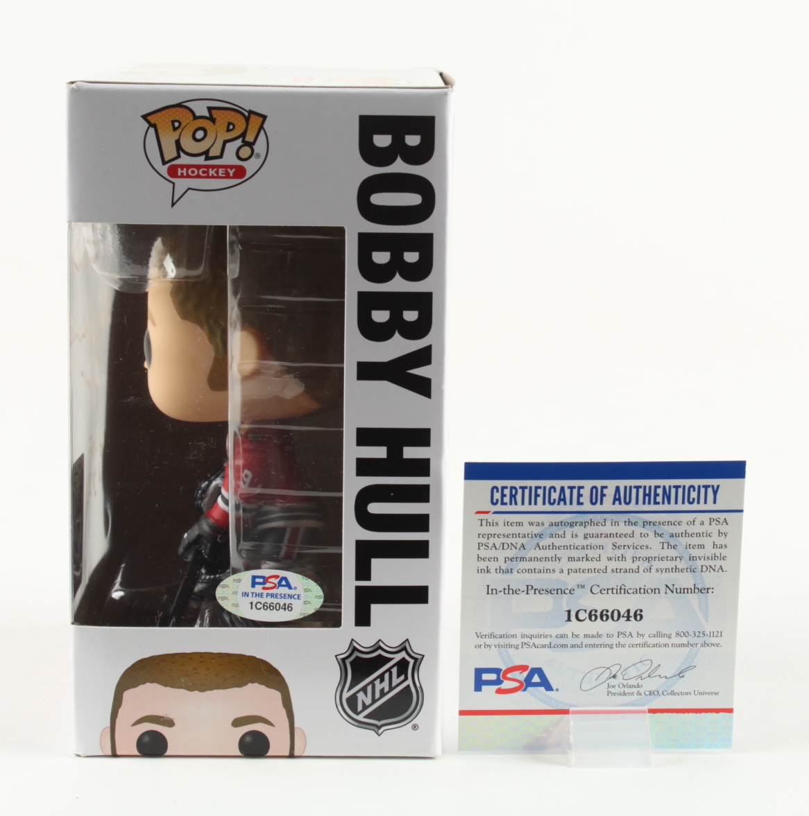 Bobby Hull Signed Blackhawks #66 Hockey Funko Pop! Vinyl Figure Inscribed "The Golden Jet" & "HOF 1983" (PSA) at PristineAuction.com Bobby Hull Signed Blackhawks #66 Hockey Funko Pop! Vinyl Figure Inscribed "The Golden Jet" & "HOF 1983" (PSA) at PristineAuction.com