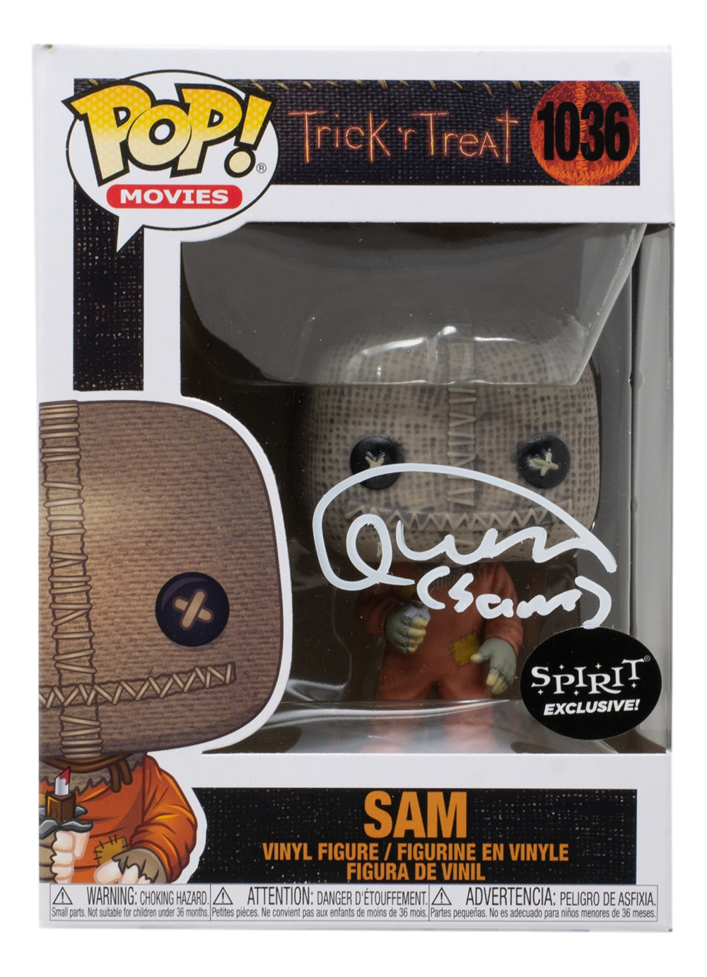 Quinn Lord Signed "Trick'r Treat" #1036 Sam Funko Pop! Vinyl Figure Inscribed "Sam" (JSA) at PristineAuction.com Quinn Lord Signed "Trick'r Treat" #1036 Sam Funko Pop! Vinyl Figure Inscribed "Sam" (JSA) at PristineAuction.com