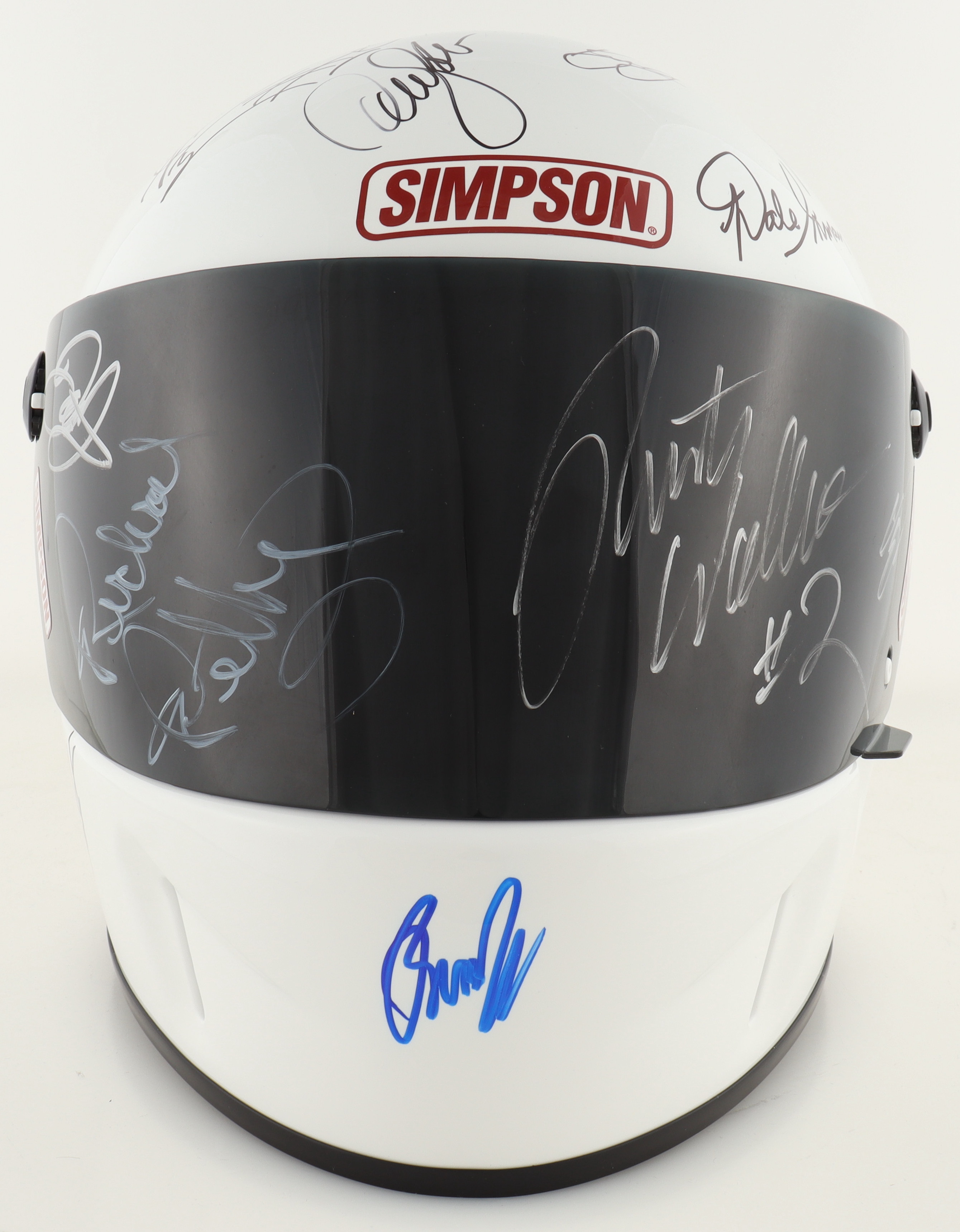 NASCAR Full-Size Racing Helmet Signed by (38) with Dale Earnhardt Jr., Richard Petty, Rusty Wallace, Tony Stewart, Kevin Harvick (Beckett) at PristineAuction.com NASCAR Full-Size Racing Helmet Signed by (38) with Dale Earnhardt Jr., Richard Petty, Rusty Wallace, Tony Stewart, Kevin Harvick (Beckett) at PristineAuction.com