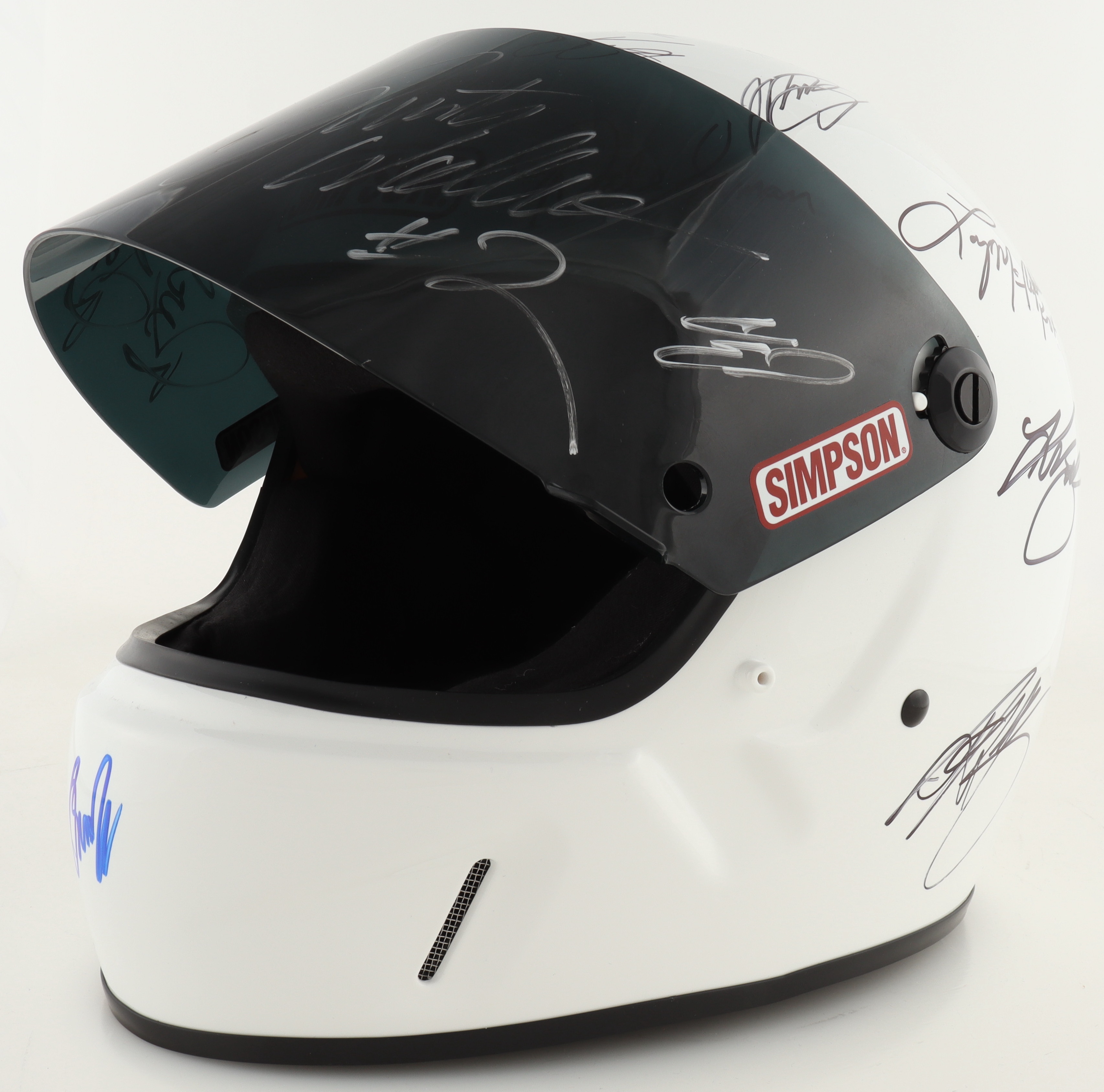 NASCAR Full-Size Racing Helmet Signed by (38) with Dale Earnhardt Jr., Richard Petty, Rusty Wallace, Tony Stewart, Kevin Harvick (Beckett) at PristineAuction.com NASCAR Full-Size Racing Helmet Signed by (38) with Dale Earnhardt Jr., Richard Petty, Rusty Wallace, Tony Stewart, Kevin Harvick (Beckett) at PristineAuction.com