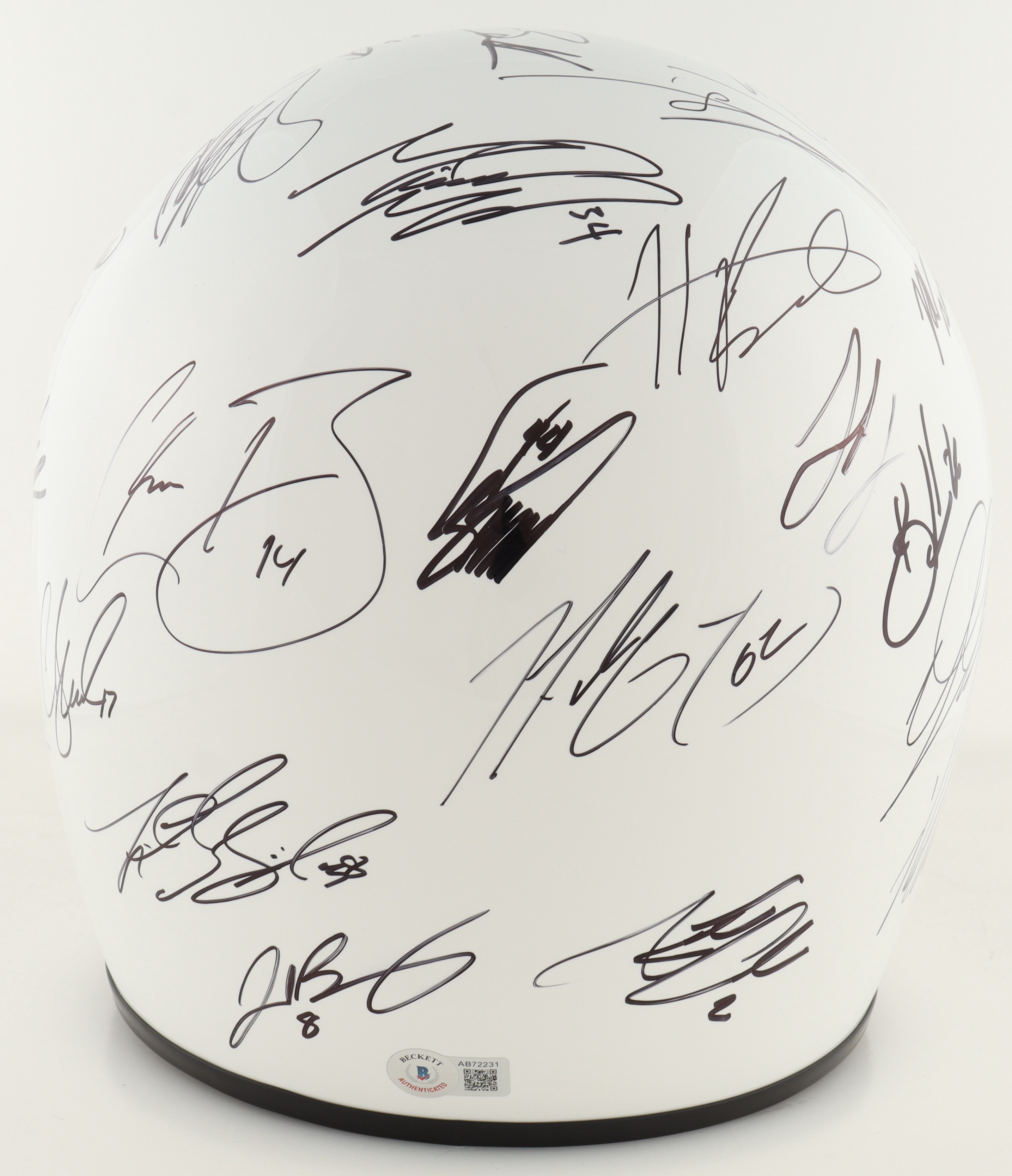 NASCAR Full-Size Racing Helmet Signed by (38) with Dale Earnhardt Jr., Richard Petty, Rusty Wallace, Tony Stewart, Kevin Harvick (Beckett) at PristineAuction.com NASCAR Full-Size Racing Helmet Signed by (38) with Dale Earnhardt Jr., Richard Petty, Rusty Wallace, Tony Stewart, Kevin Harvick (Beckett) at PristineAuction.com