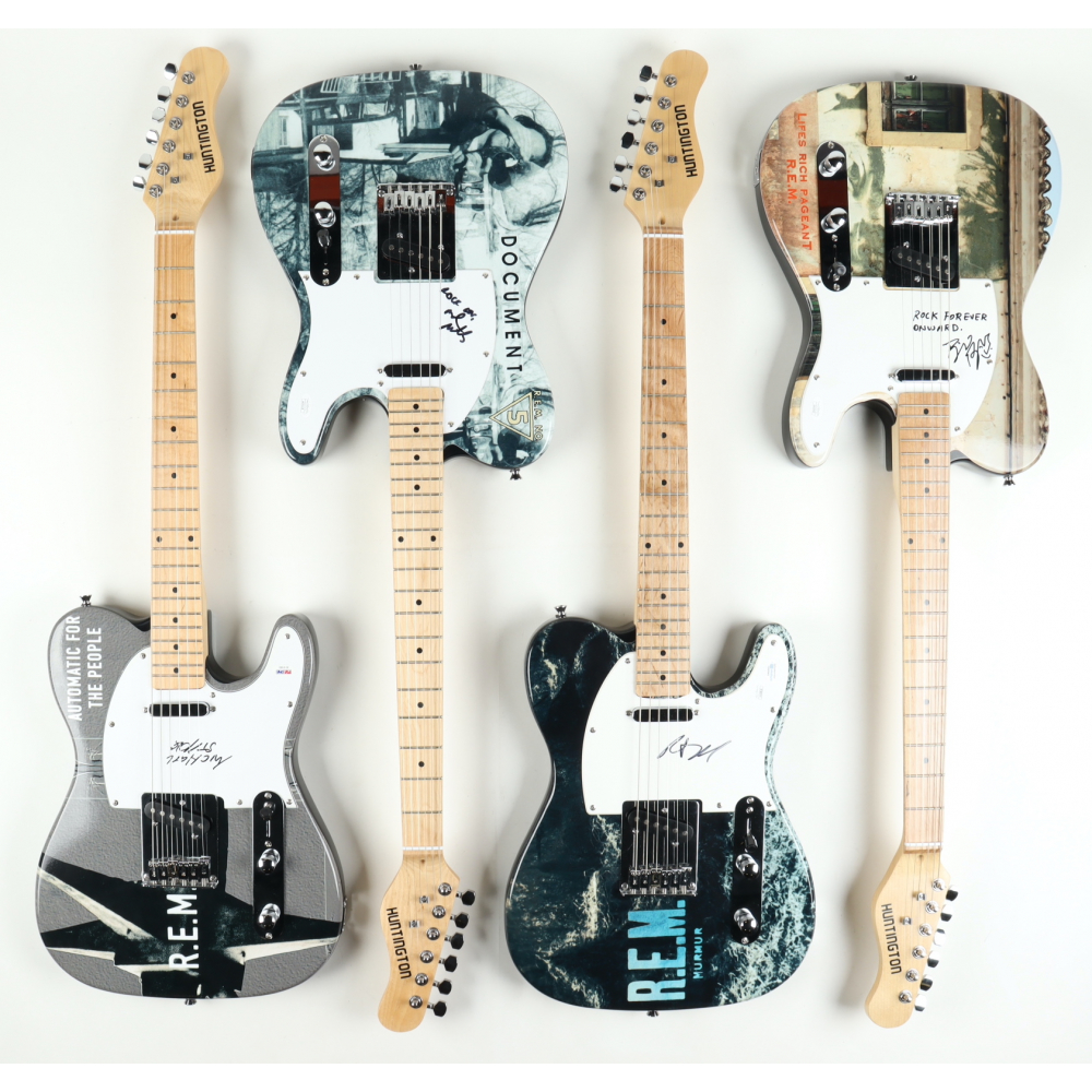 Complete Set (4) of R.E.M. Electric Guitars BandSigned by (4) with