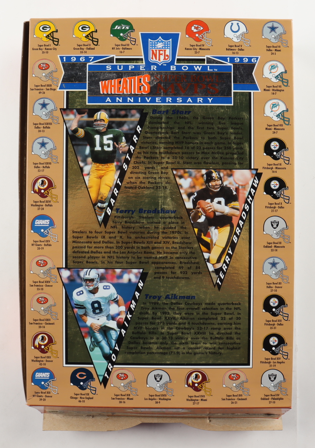 Terry Bradshaw Signed Wheaties Super Bowl 30th Anniversary Collector's Edition Cereal Box (JSA) at PristineAuction.com Terry Bradshaw Signed Wheaties Super Bowl 30th Anniversary Collector's Edition Cereal Box (JSA) at PristineAuction.com