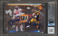 Joe Montana & Eric Dickerson Signed 1997 Upper Deck Legends Marquee Matchups #MM18 Inscribed "HOF 99" (BGS | Auto 10) at PristineAuction.com