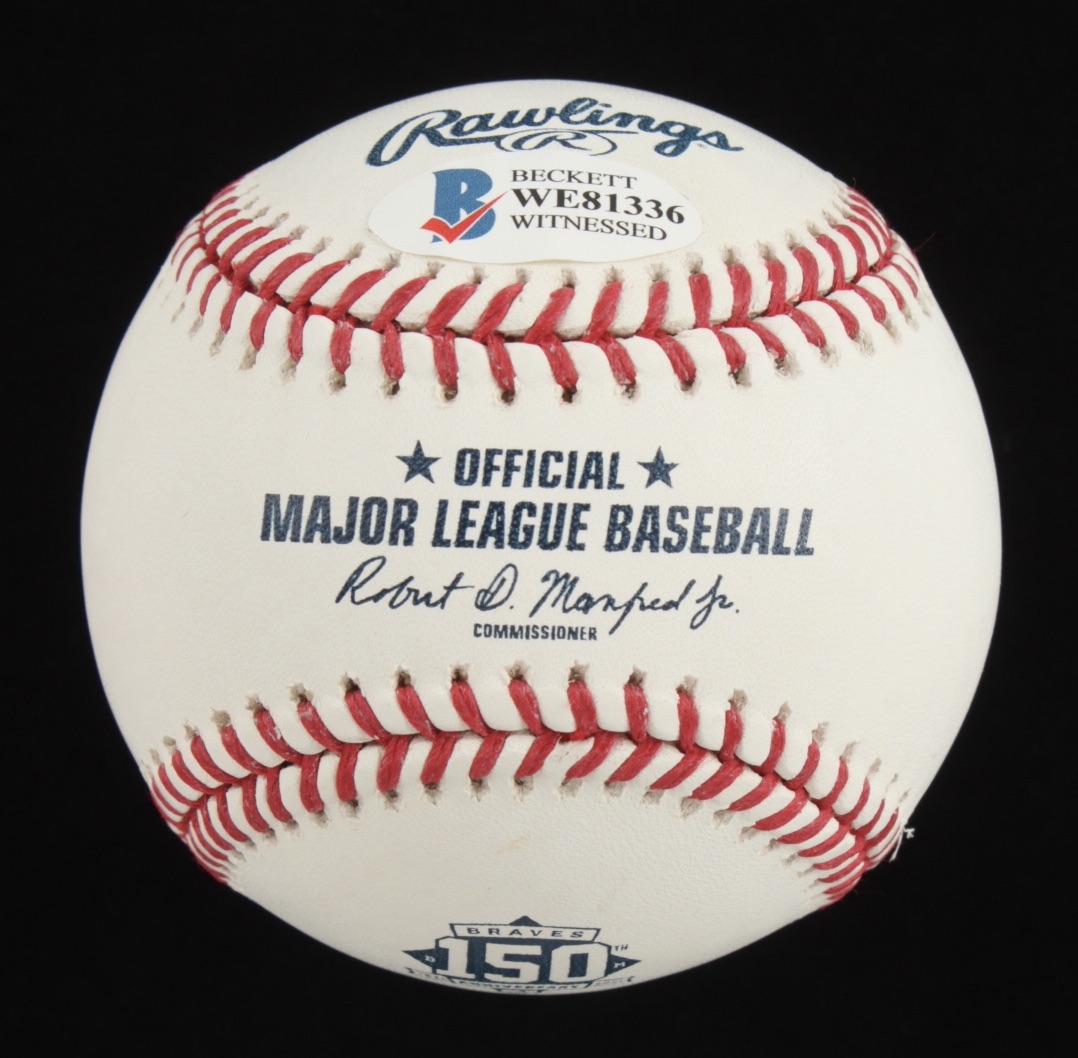 Greg Maddux Signed OML Baseball Inscribed "4X CY" & "HOF 14" (Beckett) at PristineAuction.com Greg Maddux Signed OML Baseball Inscribed "4X CY" & "HOF 14" (Beckett) at PristineAuction.com