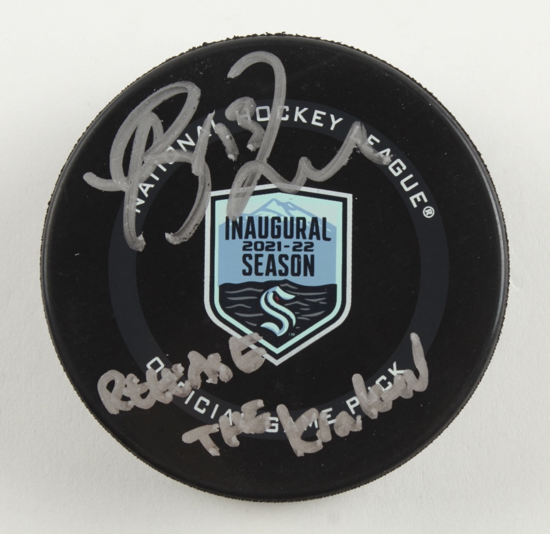 Brandon Tanev Signed Kraken Logo Hockey Puck Inscribed "Release The Kraken" (Fanatics) at PristineAuction.com Brandon Tanev Signed Kraken Logo Hockey Puck Inscribed "Release The Kraken" (Fanatics) at PristineAuction.com