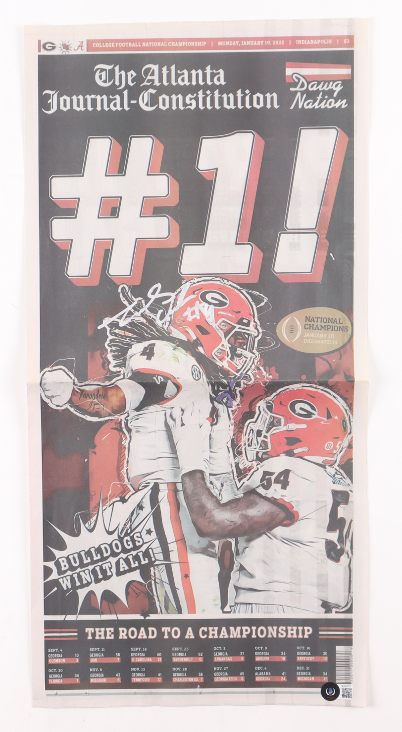 James Cook Signed 2022 The Atlanta Journal-Constitution Newspaper Cover (Beckett) at PristineAuction.com James Cook Signed 2022 The Atlanta Journal-Constitution Newspaper Cover (Beckett) at PristineAuction.com