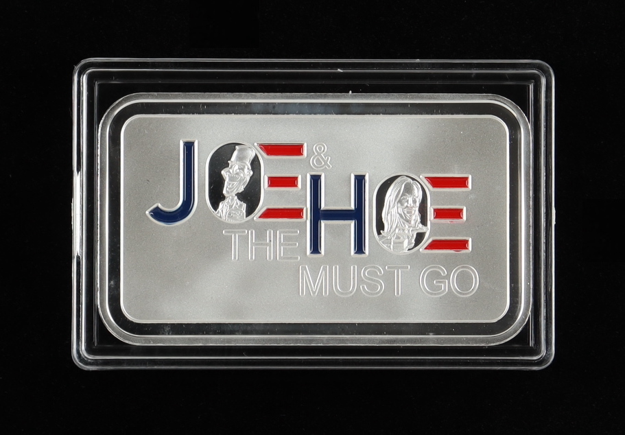 1 Troy Ounce Joe Must Go .999 Fine Silver Bullion Bar at PristineAuction.com 1 Troy Ounce Joe Must Go .999 Fine Silver Bullion Bar at PristineAuction.com