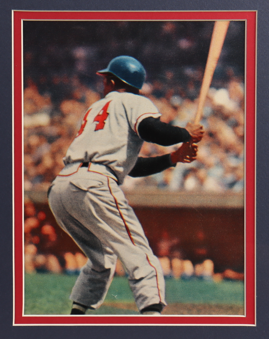 Hank Aaron Signed 32x36 Custom Framed Cut Display with 715 Hank Aaron Pin & 25th Anniversary Pin (PSA) at PristineAuction.com Hank Aaron Signed 32x36 Custom Framed Cut Display with 715 Hank Aaron Pin & 25th Anniversary Pin (PSA) at PristineAuction.com