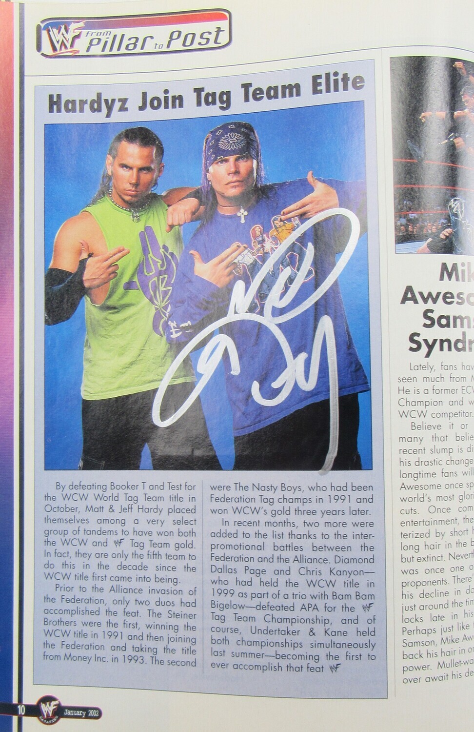 2002 WWF Magazine Signed by (5) with Lita, Matt Hardy, Jeff Hardy with Multiple Inscriptions (JSA) at PristineAuction.com 2002 WWF Magazine Signed by (5) with Lita, Matt Hardy, Jeff Hardy with Multiple Inscriptions (JSA) at PristineAuction.com