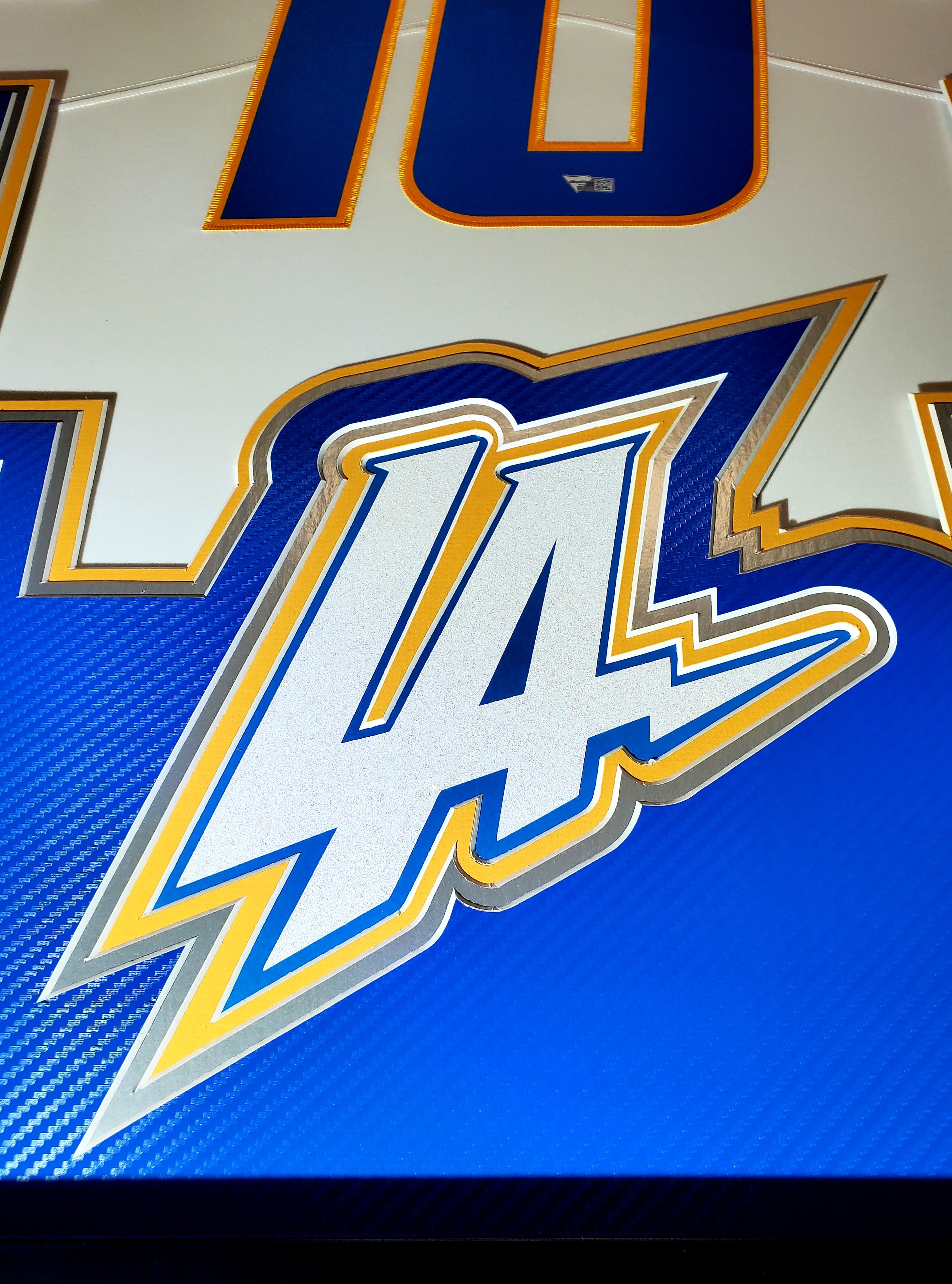 Justin Herbert Signed Chargers 33x42 Custom Framed LED-Backlit Jersey Display with 2020 Panini Playbook #103 RC & 2020 Panini Mosaic #263 DEB (Panini & PSA 10) at PristineAuction.com Justin Herbert Signed Chargers 33x42 Custom Framed LED-Backlit Jersey Display with 2020 Panini Playbook #103 RC & 2020 Panini Mosaic #263 DEB (Panini & PSA 10) at PristineAuction.com