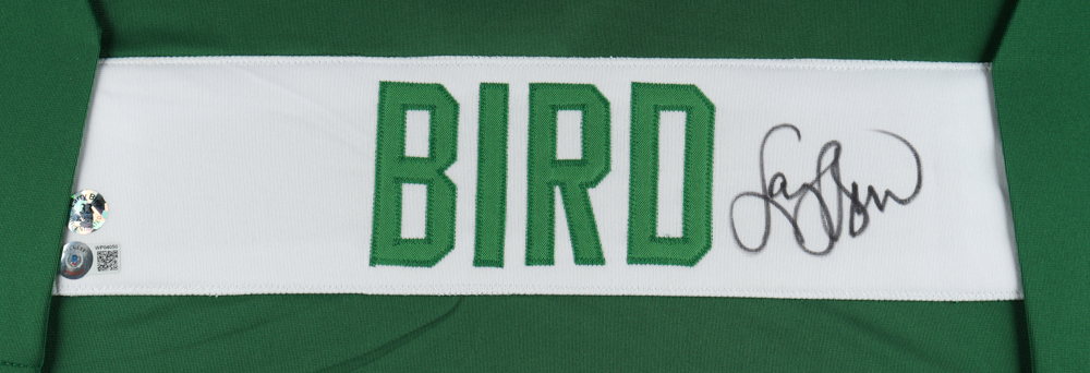 Larry Bird Signed 35x43 Custom Framed Jersey Display (Beckett & Bird) at PristineAuction.com Larry Bird Signed 35x43 Custom Framed Jersey Display (Beckett & Bird) at PristineAuction.com