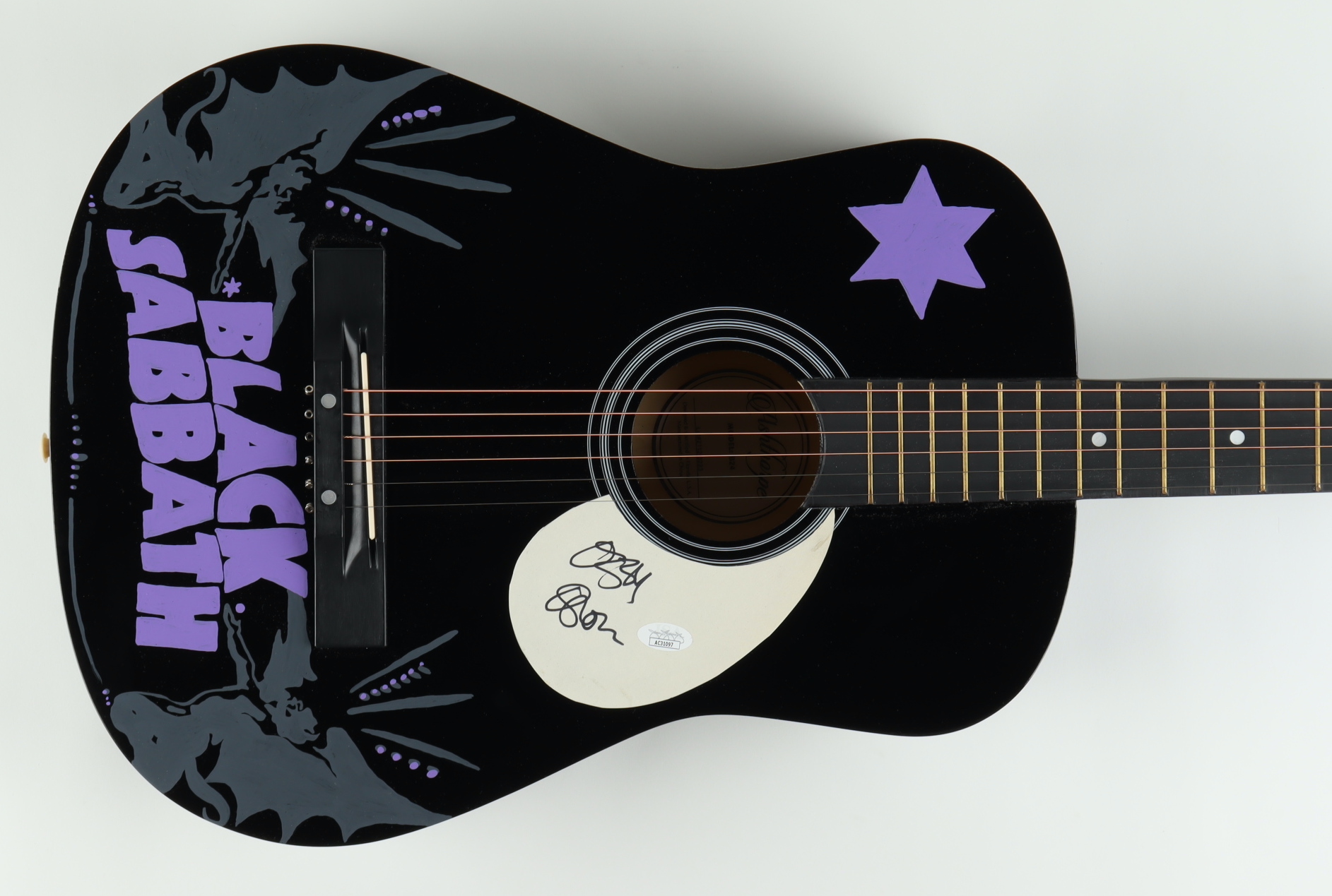 Ozzy Osbourne Signed Custom Painted Acoustic Guitar (JSA) at PristineAuction.com Ozzy Osbourne Signed Custom Painted Acoustic Guitar (JSA) at PristineAuction.com