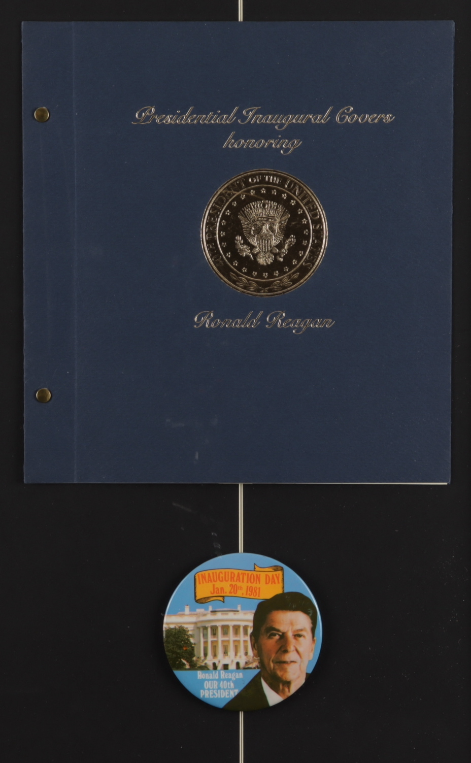 Ronald Reagan 21x24 Custom Framed 1981 Original Inauguration Invitation, Booklet and Lapel Pin at PristineAuction.com Ronald Reagan 21x24 Custom Framed 1981 Original Inauguration Invitation, Booklet and Lapel Pin at PristineAuction.com
