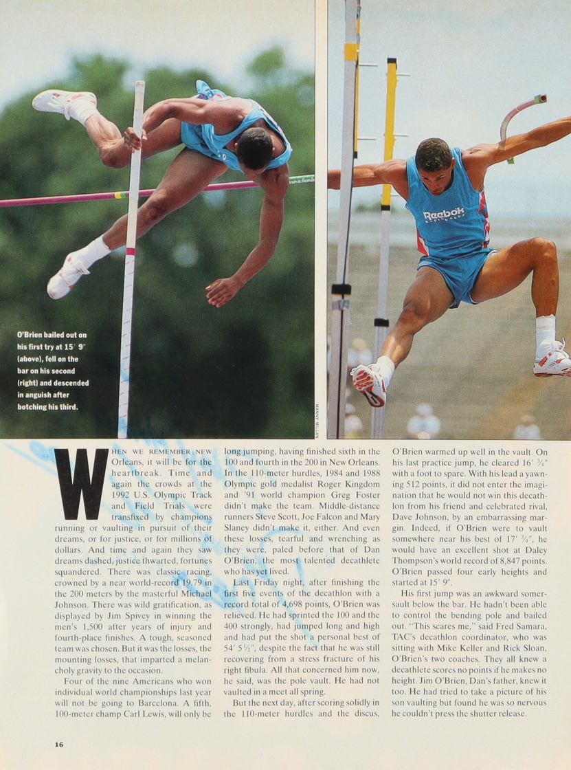 Dave Johnson Signed 8x10 Magazine Cutout Inscribed "Play Hard!" & "USA Decathlon" (Beckett) at PristineAuction.com Dave Johnson Signed 8x10 Magazine Cutout Inscribed "Play Hard!" & "USA Decathlon" (Beckett) at PristineAuction.com