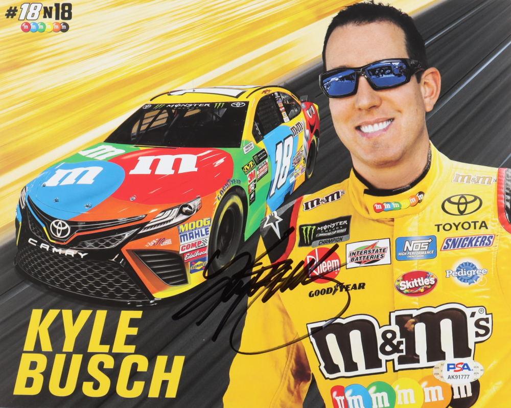 Kyle Busch Signed NASCAR 8x10 Photo (PSA) Pristine Auction