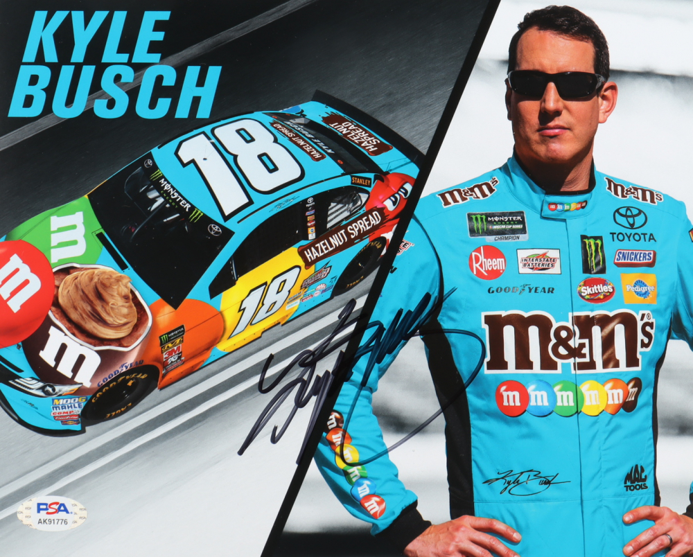 Kyle Busch Signed NASCAR 8x10 Photo (PSA) Pristine Auction