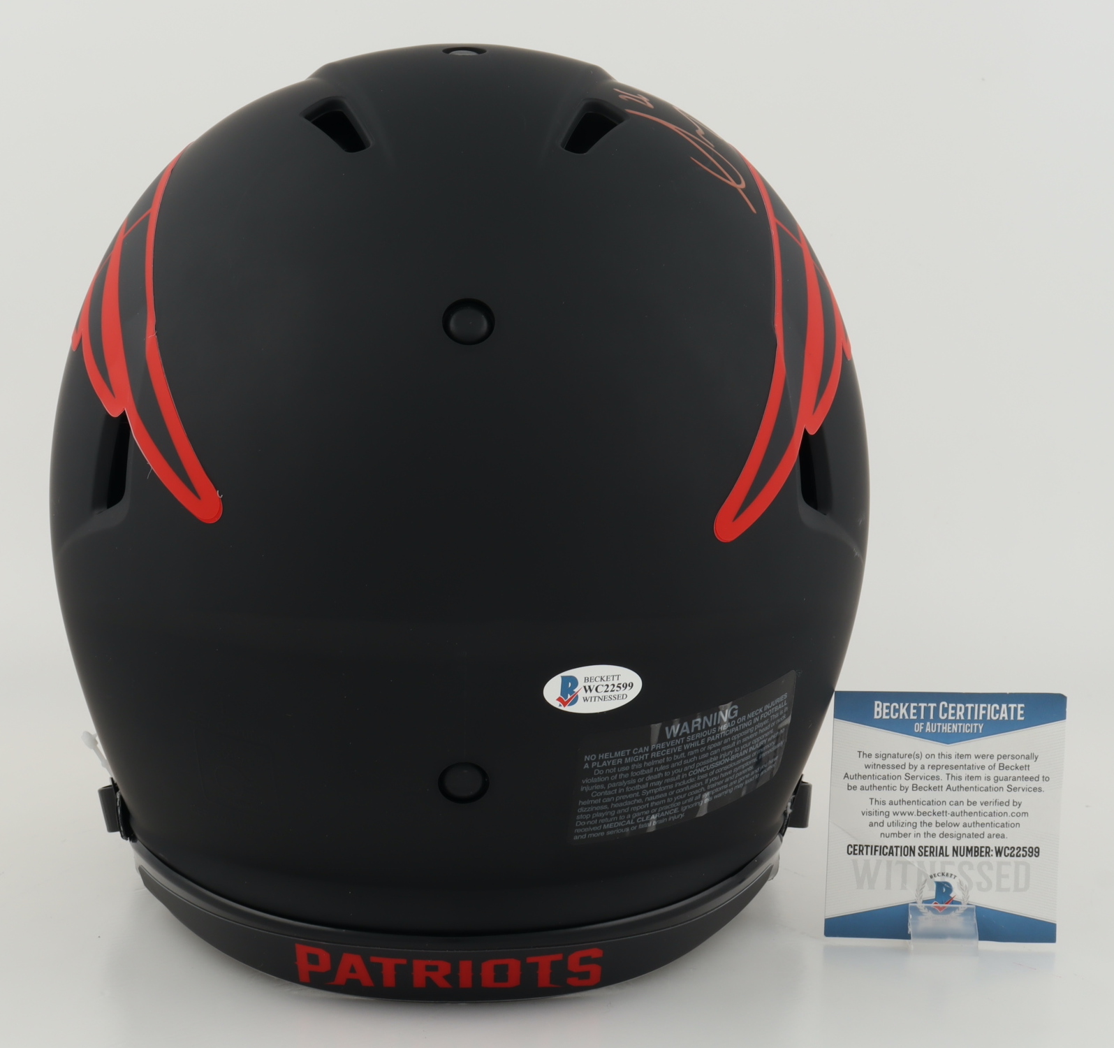 Sony Michel Signed Patriots Full-Size Authentic On-Field Eclipse Alternate Speed Helmet Inscribed "SBLIII Champs" (Beckett) at PristineAuction.com Sony Michel Signed Patriots Full-Size Authentic On-Field Eclipse Alternate Speed Helmet Inscribed "SBLIII Champs" (Beckett) at PristineAuction.com