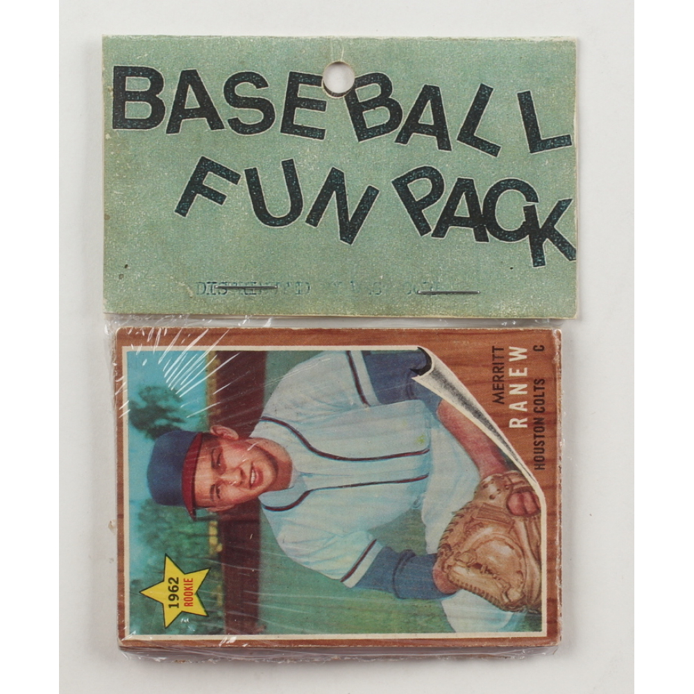 1962 Topps Baseball Card Fun Pack with (10) Cards Pristine Auction