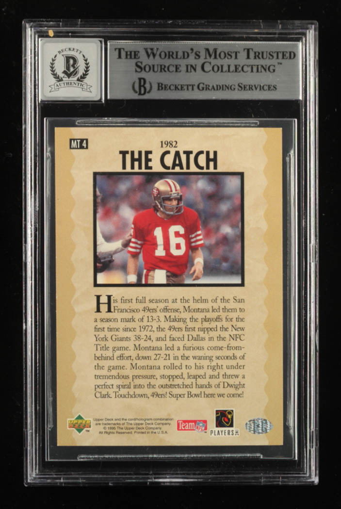 Joe Montana Signed 1995 Upper Deck Joe Montana Trilogy #MT4 (BGS) at PristineAuction.com Joe Montana Signed 1995 Upper Deck Joe Montana Trilogy #MT4 (BGS) at PristineAuction.com