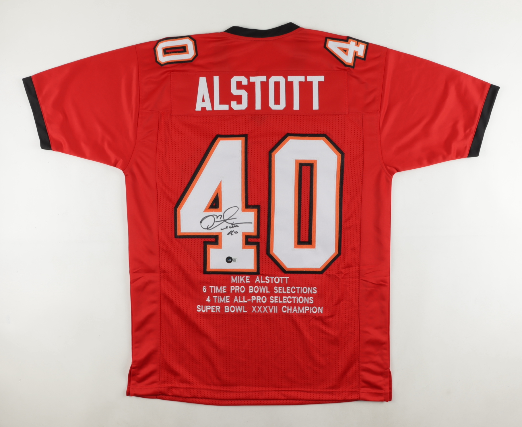 Mike Alstott Signed Career Highlight Stat Jersey (Beckett) at PristineAuction.com Mike Alstott Signed Career Highlight Stat Jersey (Beckett) at PristineAuction.com