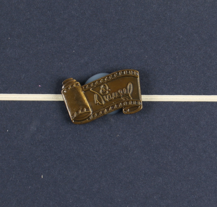 Walt Disney's LE "The Pointer Art" 17x18 Custom Framed 2 Piece Animation Cel Display With Vintage Bronze Disney Pin at PristineAuction.com Walt Disney's LE "The Pointer Art" 17x18 Custom Framed 2 Piece Animation Cel Display With Vintage Bronze Disney Pin at PristineAuction.com