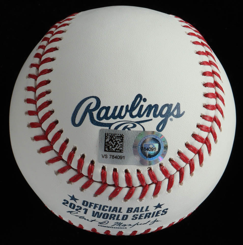 Austin Riley Signed Austin Riley Signed 2021 World Series Logo Baseball Inscribed