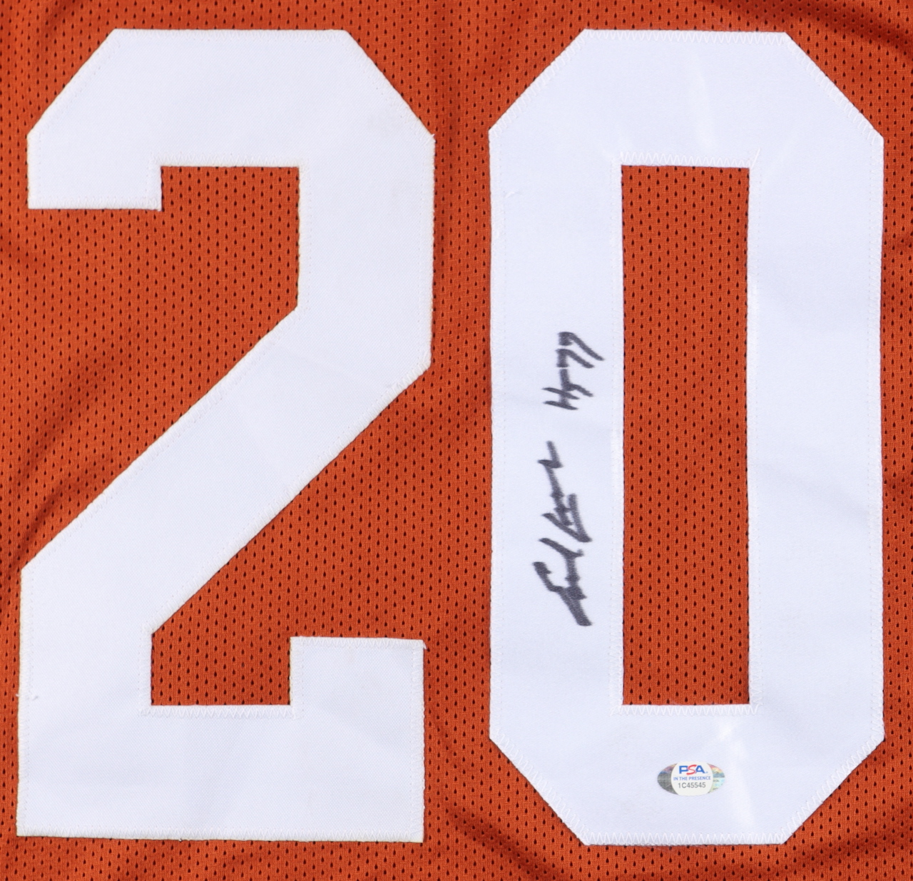 Earl Campbell Signed Jersey " HT 77" (PSA) at PristineAuction.com Earl Campbell Signed Jersey " HT 77" (PSA) at PristineAuction.com