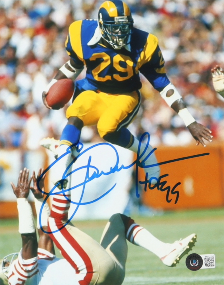 Eric Dickerson Signed Rams 8x10 Photo Inscribed
