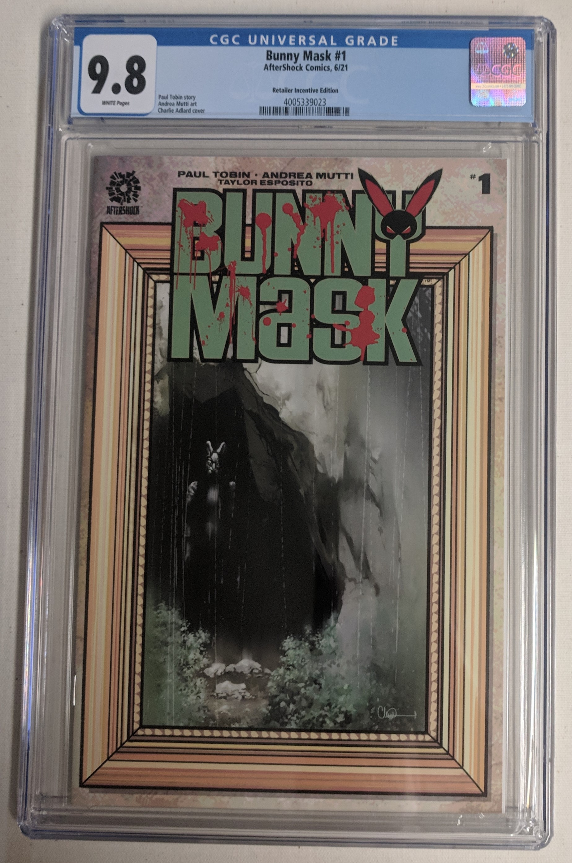 2021 "Bunny Mask" Issue #1-RI Aftershock Comic Book (CGC 9.8) at PristineAuction.com 2021 "Bunny Mask" Issue #1-RI Aftershock Comic Book (CGC 9.8) at PristineAuction.com