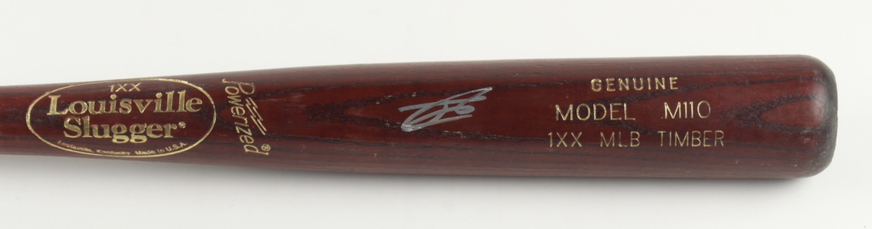 Julio Rodriguez Signed Game-Used Louisville Slugger Model M110 1XX MLB Timber Baseball Bat (JSA) at PristineAuction.com Julio Rodriguez Signed Game-Used Louisville Slugger Model M110 1XX MLB Timber Baseball Bat (JSA) at PristineAuction.com