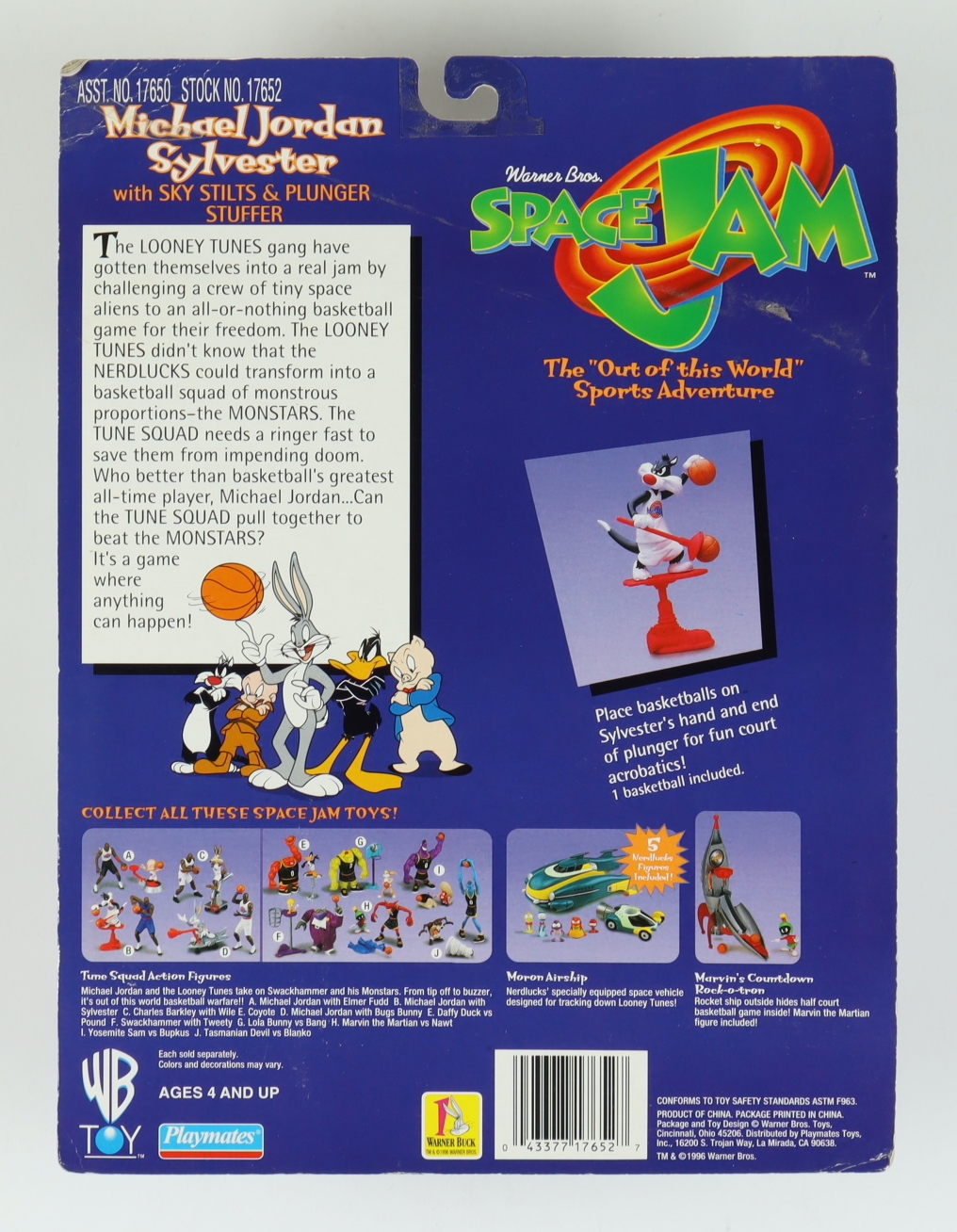 Michael Jordan & Sylvester with Sky Stilts & Plunger Stuffer Space Jam Action Figure at PristineAuction.com Michael Jordan & Sylvester with Sky Stilts & Plunger Stuffer Space Jam Action Figure at PristineAuction.com