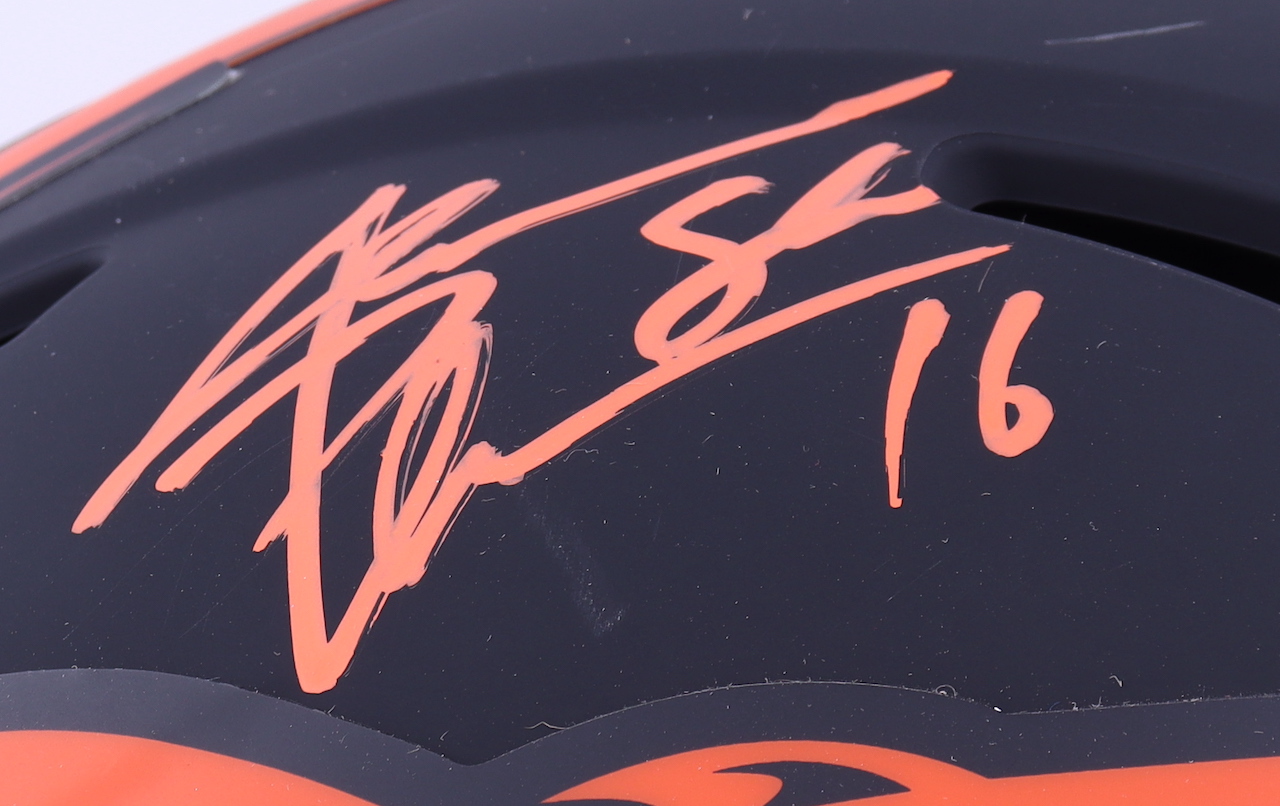 Jake "Snake" Plummer Signed Broncos Full-Size Authentic On-Field Eclipse Alternate Speed Helmet (Beckett) at PristineAuction.com Jake "Snake" Plummer Signed Broncos Full-Size Authentic On-Field Eclipse Alternate Speed Helmet (Beckett) at PristineAuction.com