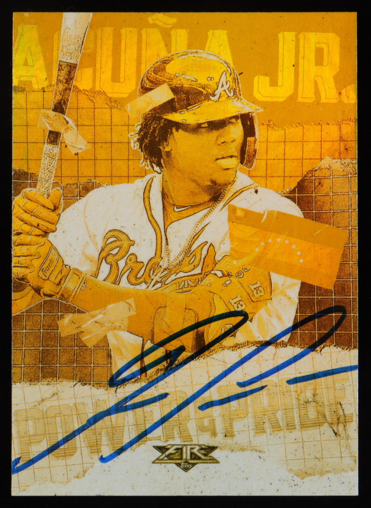 Ronald Acuna Jr. Signed 2020 Topps Fire Power and Pride Gold Minted #PP2 (JSA)