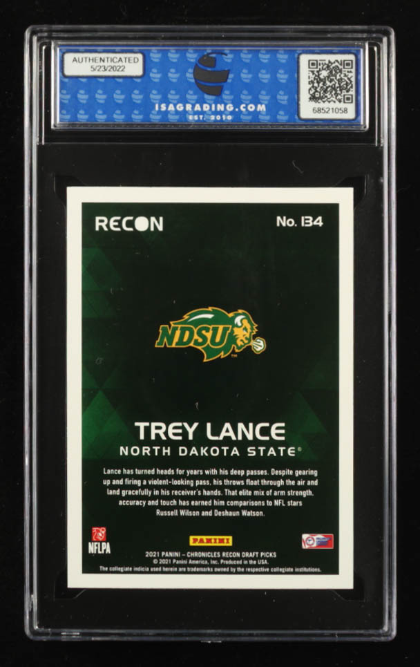 Trey Lance 2021 Panini Chronicles Draft Picks Recon #134 RC (ISA 10) at PristineAuction.com Trey Lance 2021 Panini Chronicles Draft Picks Recon #134 RC (ISA 10) at PristineAuction.com