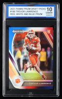 Trevor Lawrence 2021 Panini Prizm Draft Picks Prizms Red White and Blue #106 RC (ISA 10) at PristineAuction.com