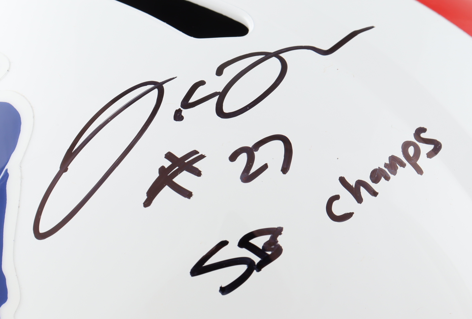 J.C. Jackson Signed Full-Size Patriots Throwback Logo Speed Helmet Inscribed "SB Champs" (JSA) at PristineAuction.com J.C. Jackson Signed Full-Size Patriots Throwback Logo Speed Helmet Inscribed "SB Champs" (JSA) at PristineAuction.com