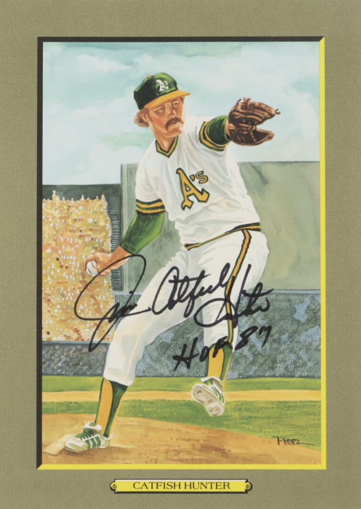 Jim "Catfish" Hunter Signed 198597 PerezSteele Great Moments 62