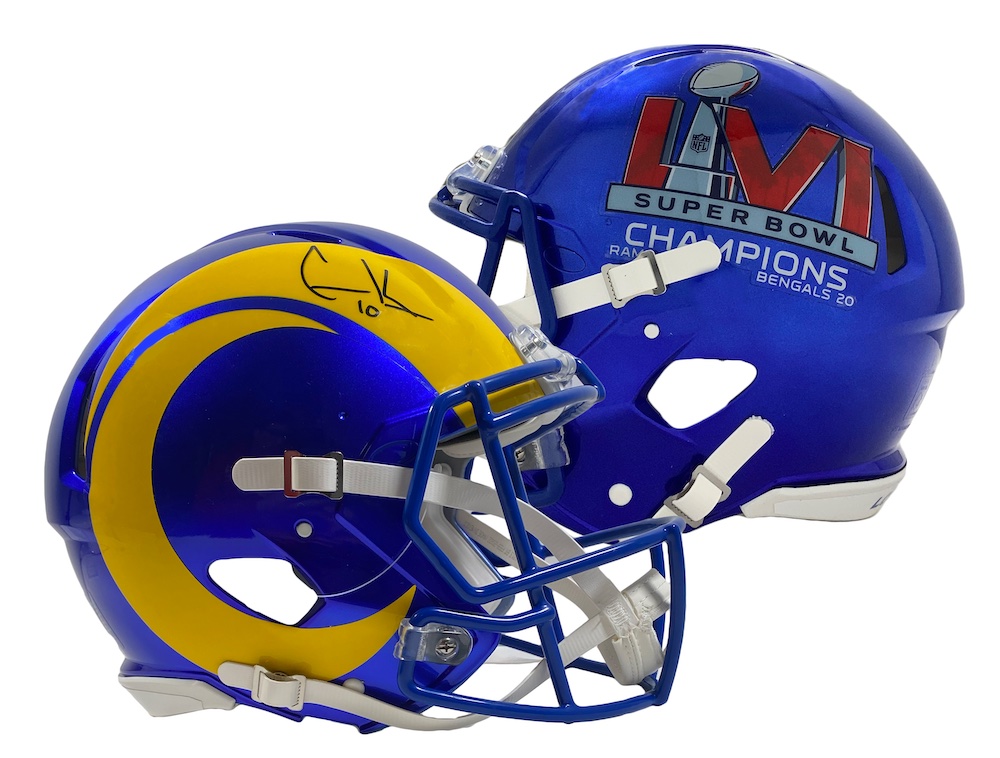 Cooper Kupp Signed Rams Super Bowl LVI Logo Full-Size Authentic On-Field Speed Helmet (Fanatics) at PristineAuction.com Cooper Kupp Signed Rams Super Bowl LVI Logo Full-Size Authentic On-Field Speed Helmet (Fanatics) at PristineAuction.com