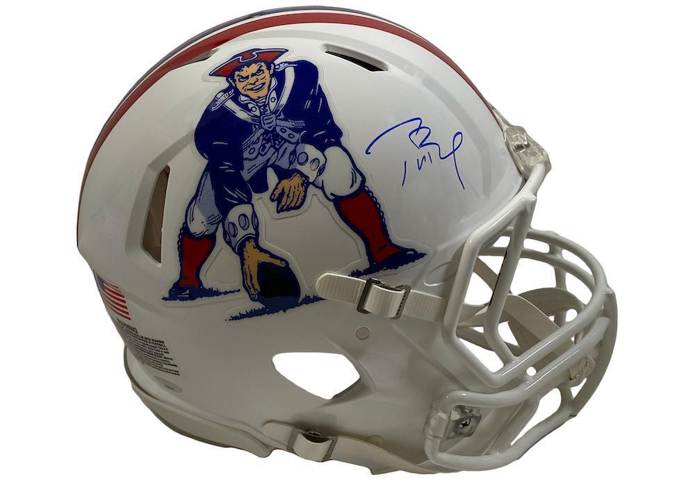 Tom Brady Signed Patriots Full-Size Authentic On-Field Throwback Speed Helmet (TriStar) at PristineAuction.com Tom Brady Signed Patriots Full-Size Authentic On-Field Throwback Speed Helmet (TriStar) at PristineAuction.com