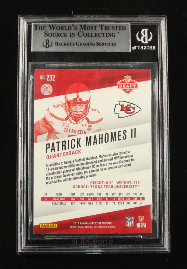 Patrick Mahomes II 2017 Prestige #232 RC (BGS 9) at PristineAuction.com Patrick Mahomes II 2017 Prestige #232 RC (BGS 9) at PristineAuction.com