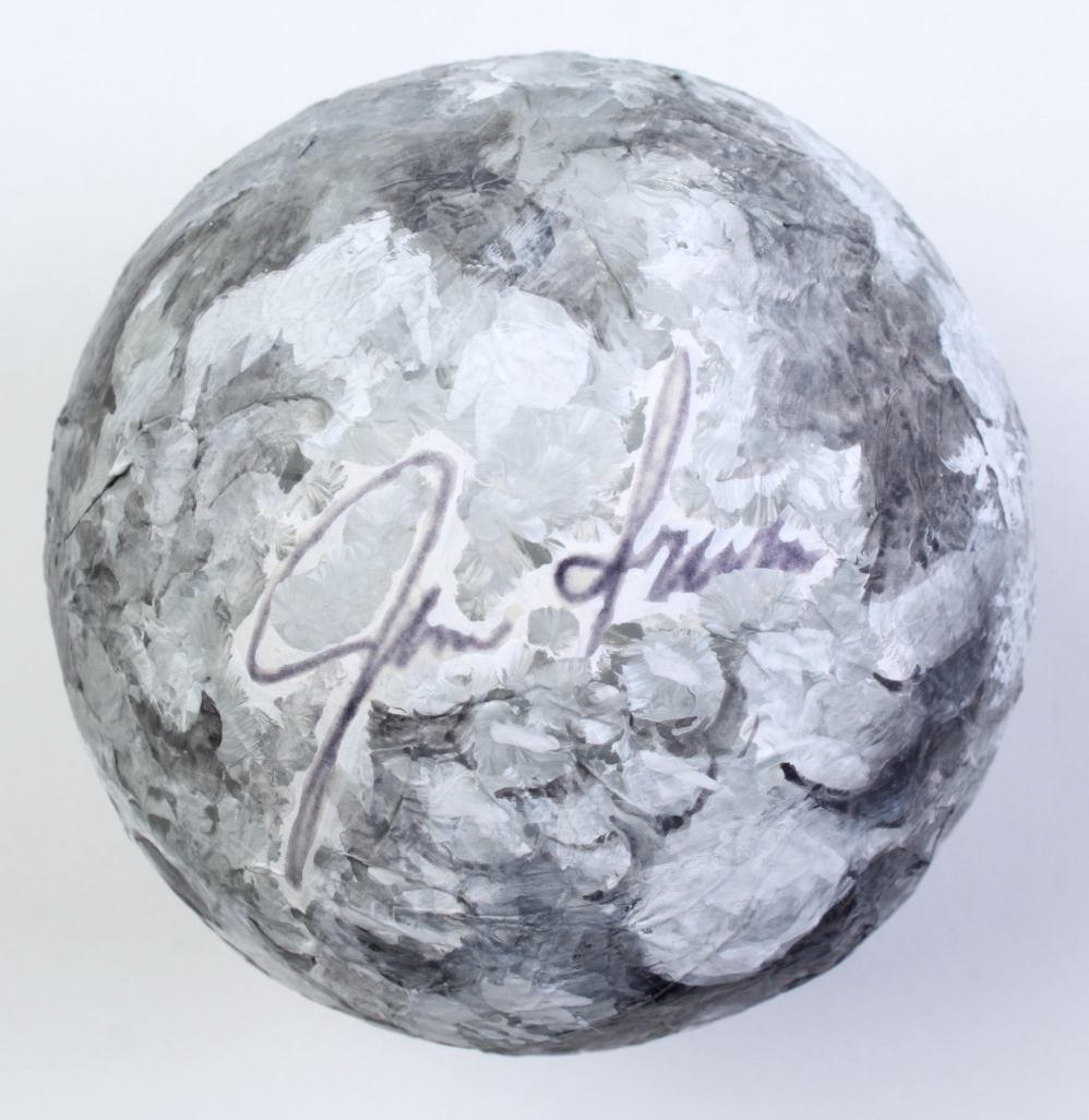 James Irwin Signed Replica Moon with Display Case (PSA) at PristineAuction.com James Irwin Signed Replica Moon with Display Case (PSA) at PristineAuction.com