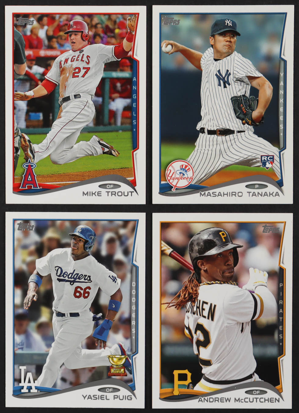 2014 Topps Baseball Complete Set of (661) Cards with Mike Trout #1A, Masahiro Tanaka #661A, Andrew McCutchen #150A, Yasiel Puig #331A at PristineAuction.com 2014 Topps Baseball Complete Set of (661) Cards with Mike Trout #1A, Masahiro Tanaka #661A, Andrew McCutchen #150A, Yasiel Puig #331A at PristineAuction.com
