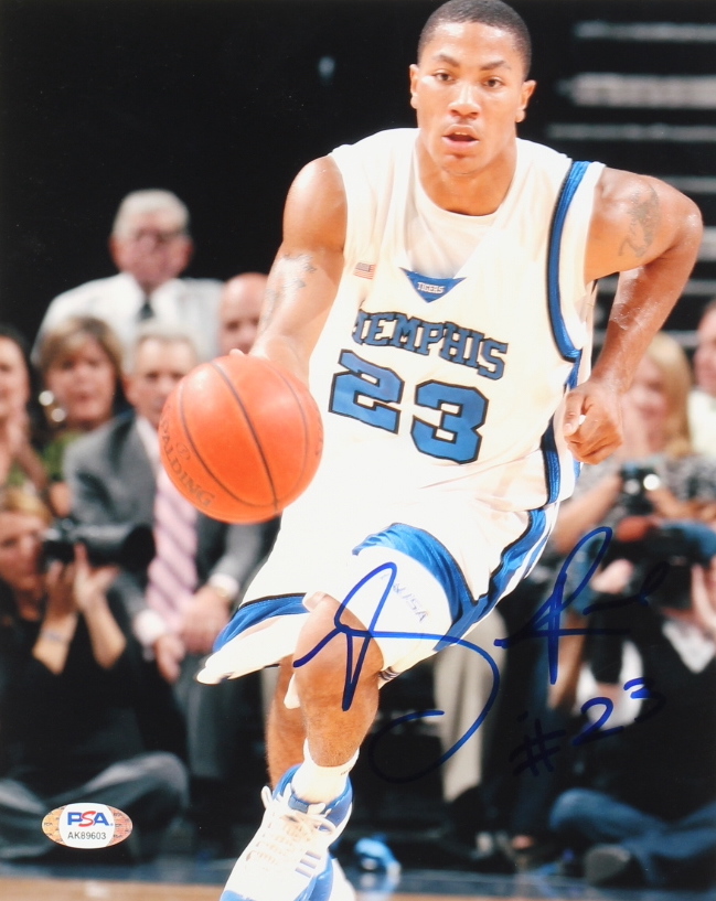 Derrick Rose Signed Memphis Tigers 8x10 Photo (PSA) at PristineAuction.com Derrick Rose Signed Memphis Tigers 8x10 Photo (PSA) at PristineAuction.com