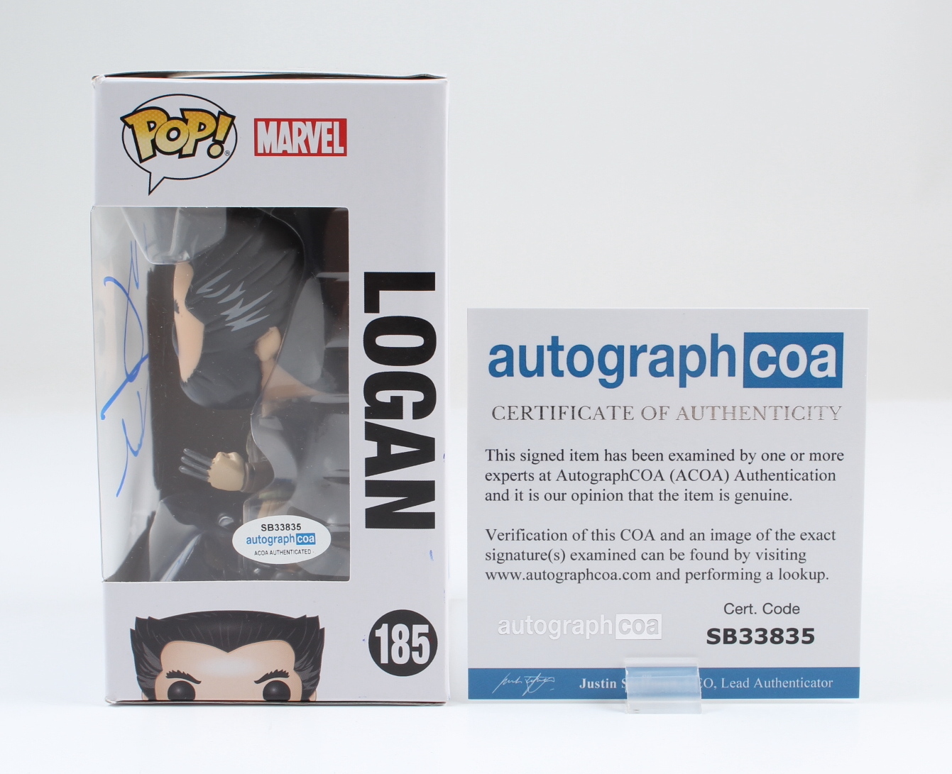 Hugh Jackman Signed "X-Men" #185 Logan Funko Pop! Vinyl Bobble-Head Figure (AutographCOA) at PristineAuction.com Hugh Jackman Signed "X-Men" #185 Logan Funko Pop! Vinyl Bobble-Head Figure (AutographCOA) at PristineAuction.com
