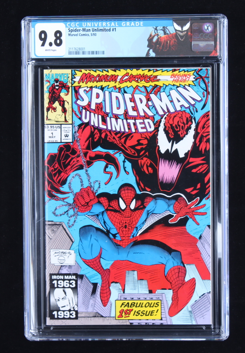 1993 "Spider-Man Unlimited" Issue #1 Marvel Comic Book (CGC 9.8) at PristineAuction.com 1993 "Spider-Man Unlimited" Issue #1 Marvel Comic Book (CGC 9.8) at PristineAuction.com